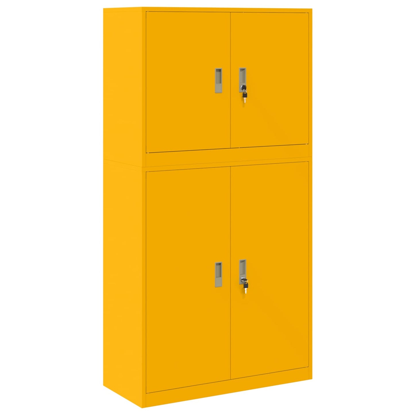 vidaXL Storage Cabinet 2 pcs Mustard Yellow 90 x 40 x 175 cm Steel
