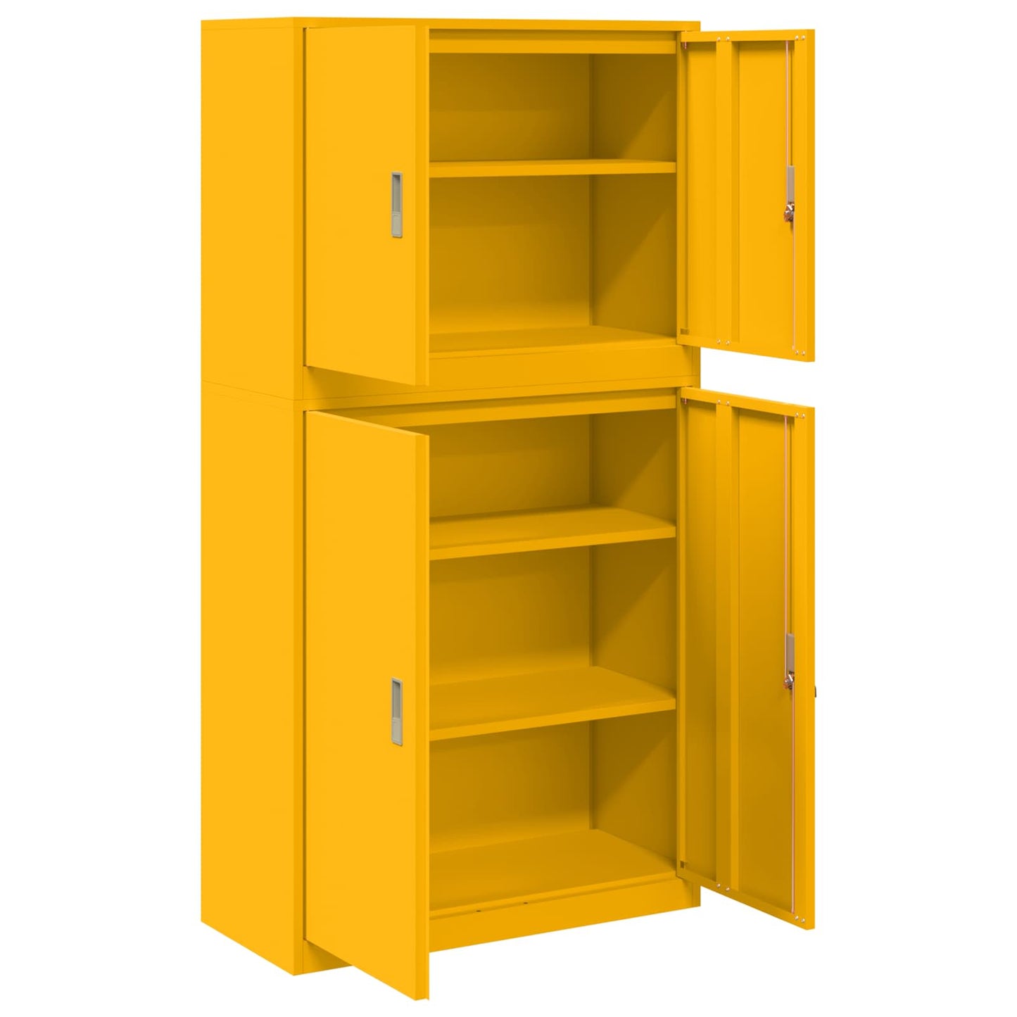 vidaXL Storage Cabinet 2 pcs Mustard Yellow 90 x 40 x 175 cm Steel