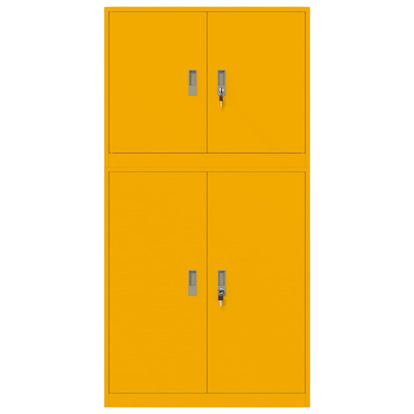 vidaXL Storage Cabinet 2 pcs Mustard Yellow 90 x 40 x 175 cm Steel