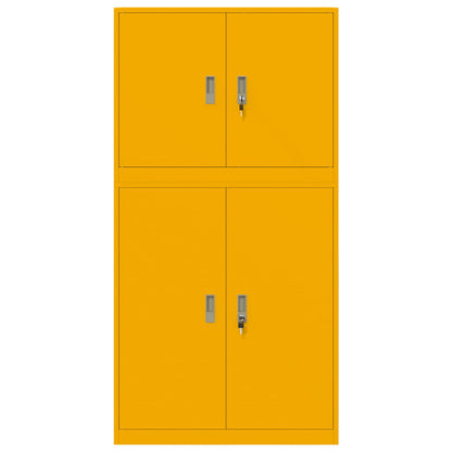 vidaXL Storage Cabinet 2 pcs Mustard Yellow 90 x 40 x 175 cm Steel