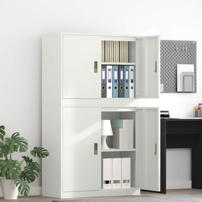 vidaXL Storage Cabinet 2 pcs White 90 x 40 x 175 cm Steel Lockable