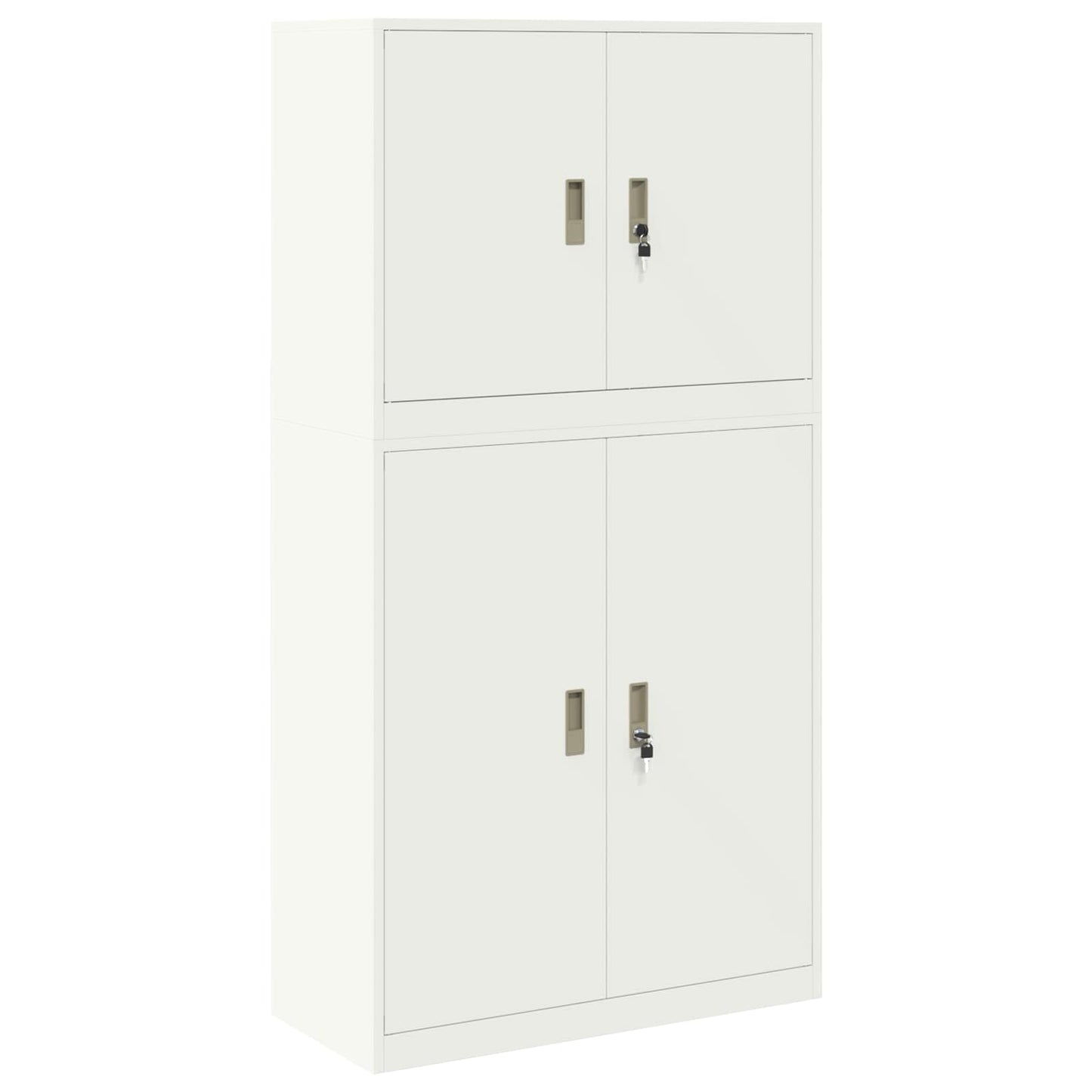 vidaXL Storage Cabinet 2 pcs White 90 x 40 x 175 cm Steel Lockable