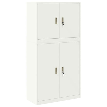 vidaXL Storage Cabinet 2 pcs White 90 x 40 x 175 cm Steel Lockable
