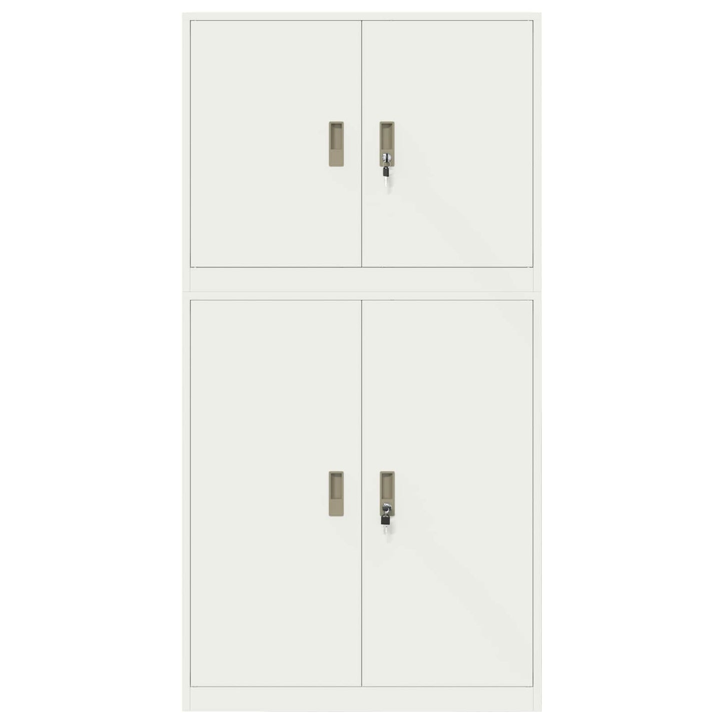vidaXL Storage Cabinet 2 pcs White 90 x 40 x 175 cm Steel Lockable