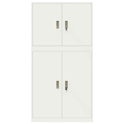 vidaXL Storage Cabinet 2 pcs White 90 x 40 x 175 cm Steel Lockable