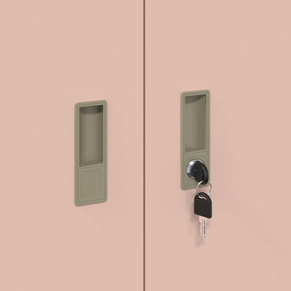 vidaXL Storage Cabinet 2 pcs Pink 90 x 40 x 210 cm Steel Lockable