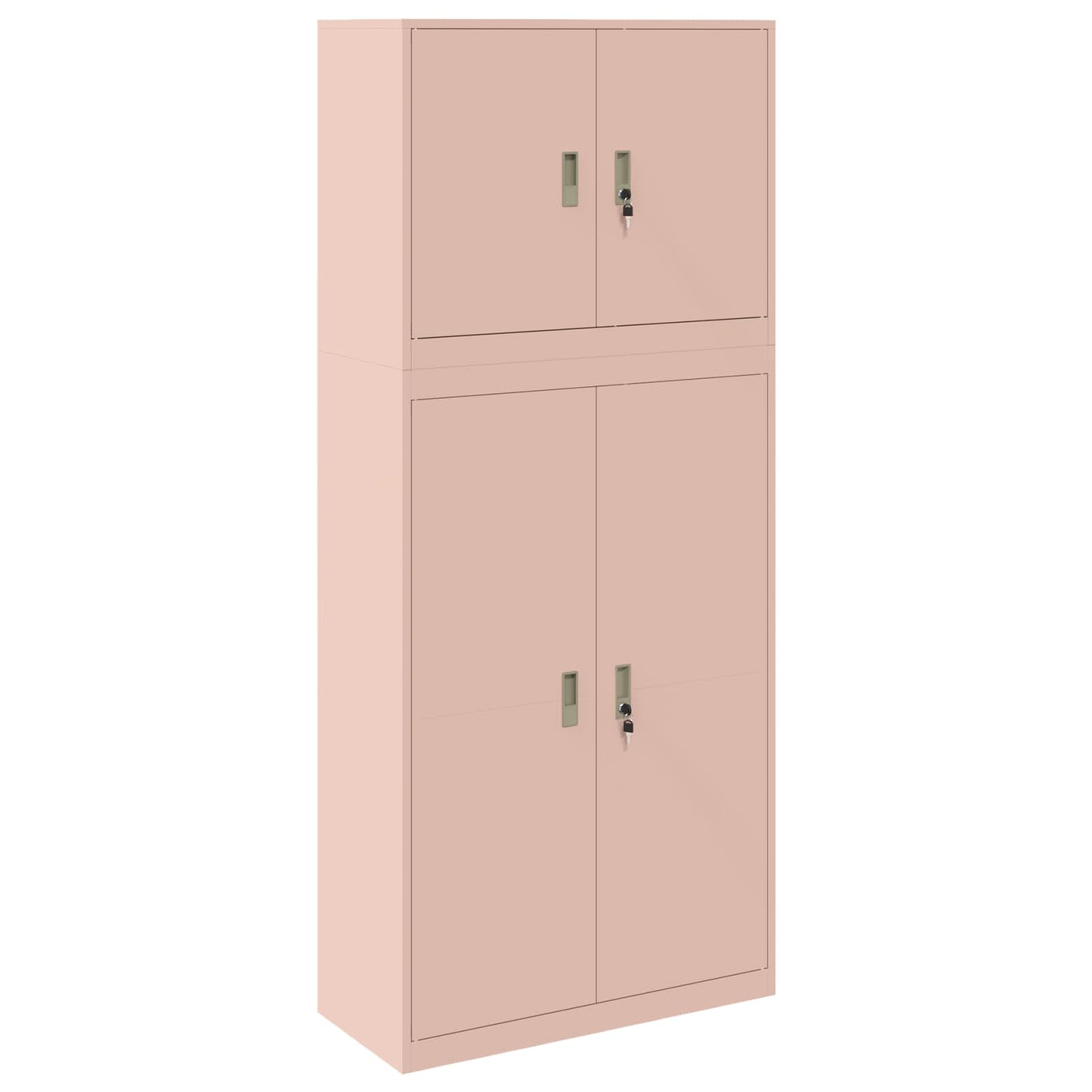 vidaXL Storage Cabinet 2 pcs Pink 90 x 40 x 210 cm Steel Lockable