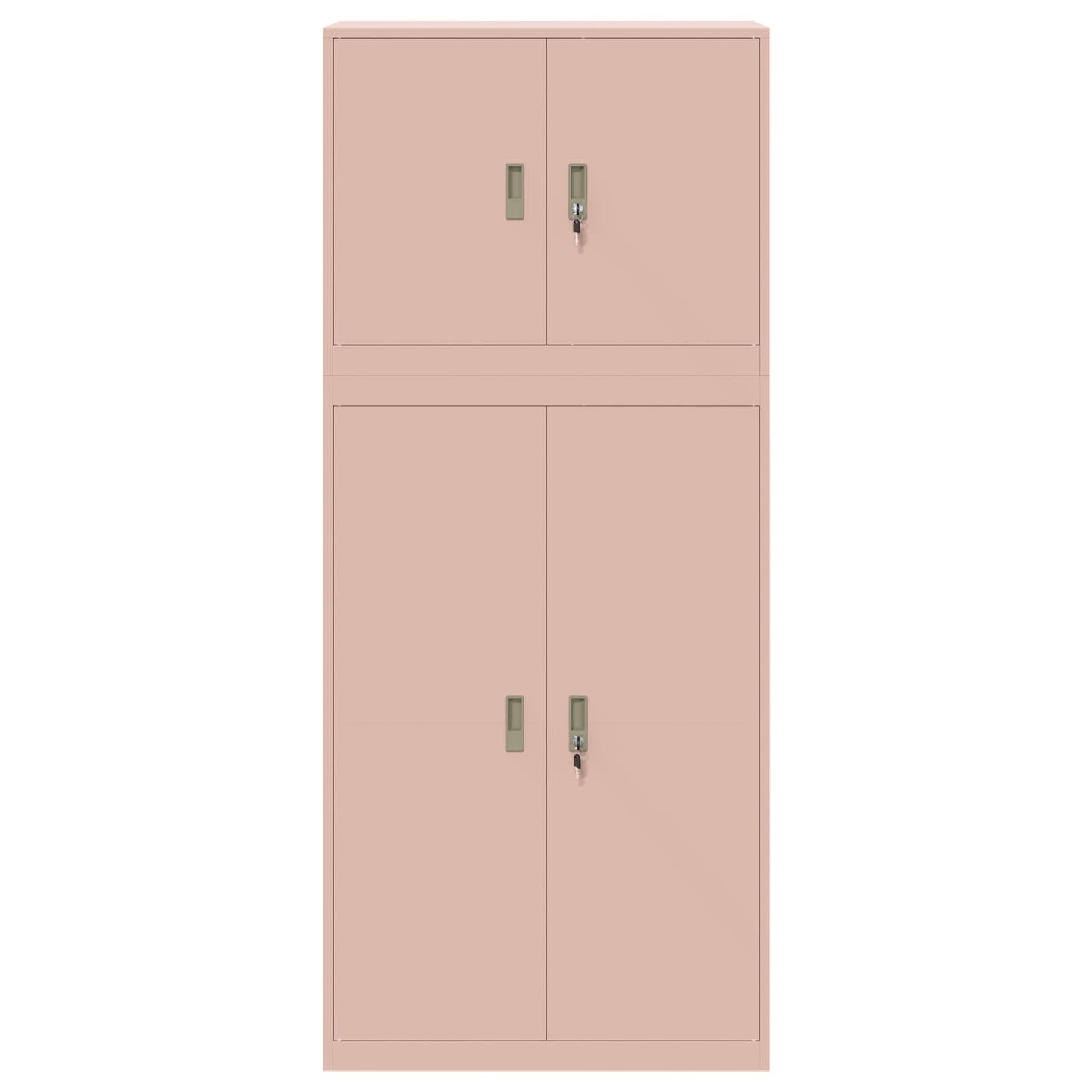 vidaXL Storage Cabinet 2 pcs Pink 90 x 40 x 210 cm Steel Lockable
