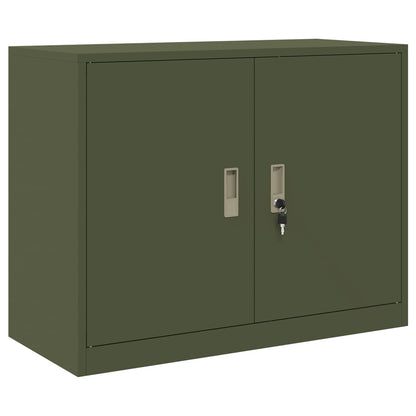 vidaXL Storage Cabinet 2 pcs Olive Green 90 x 40 x 210 cm Steel