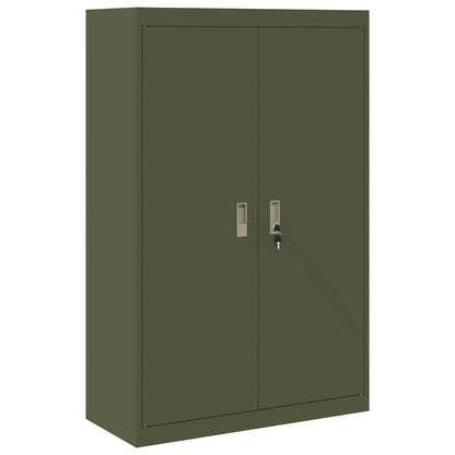 vidaXL Storage Cabinet 2 pcs Olive Green 90 x 40 x 210 cm Steel