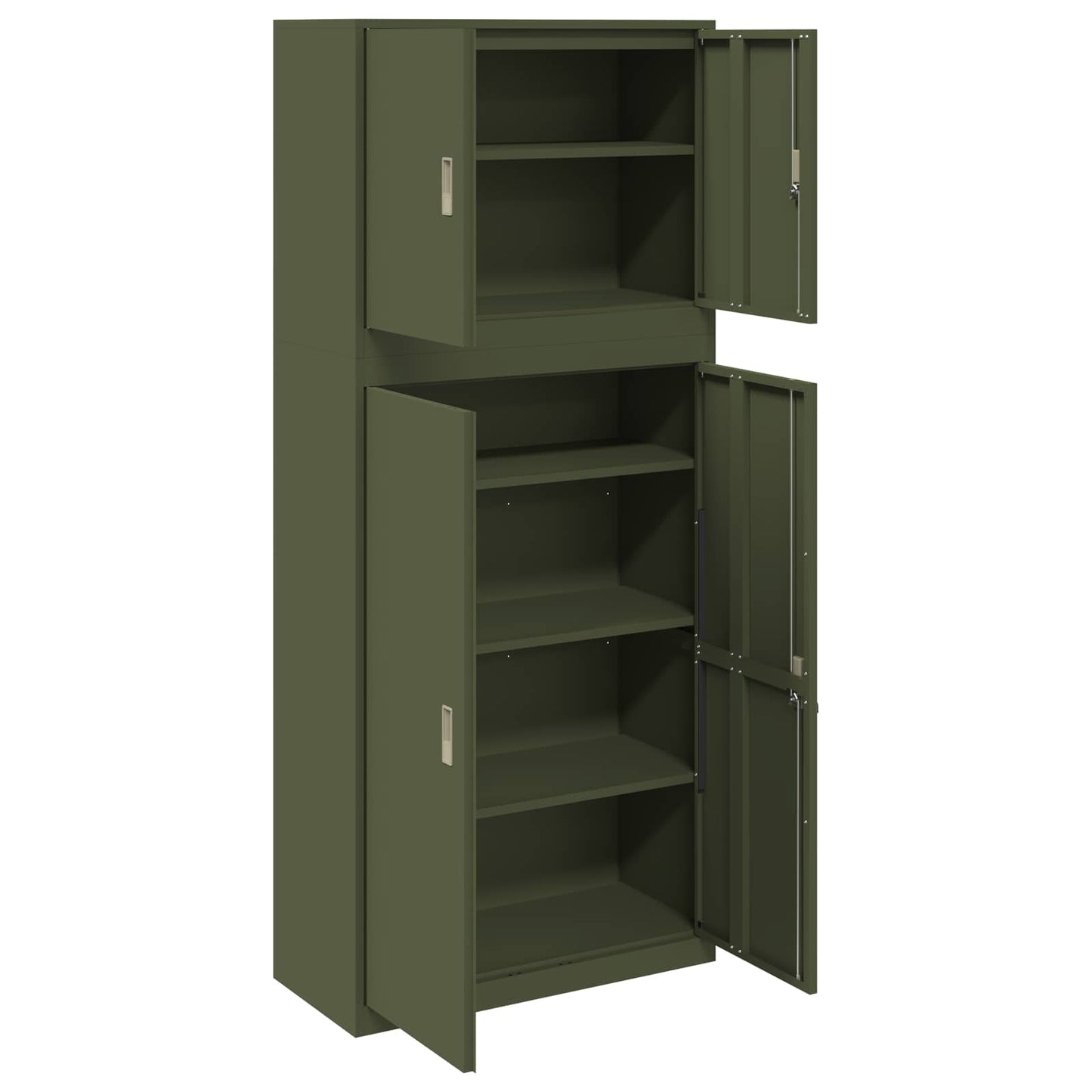 vidaXL Storage Cabinet 2 pcs Olive Green 90 x 40 x 210 cm Steel