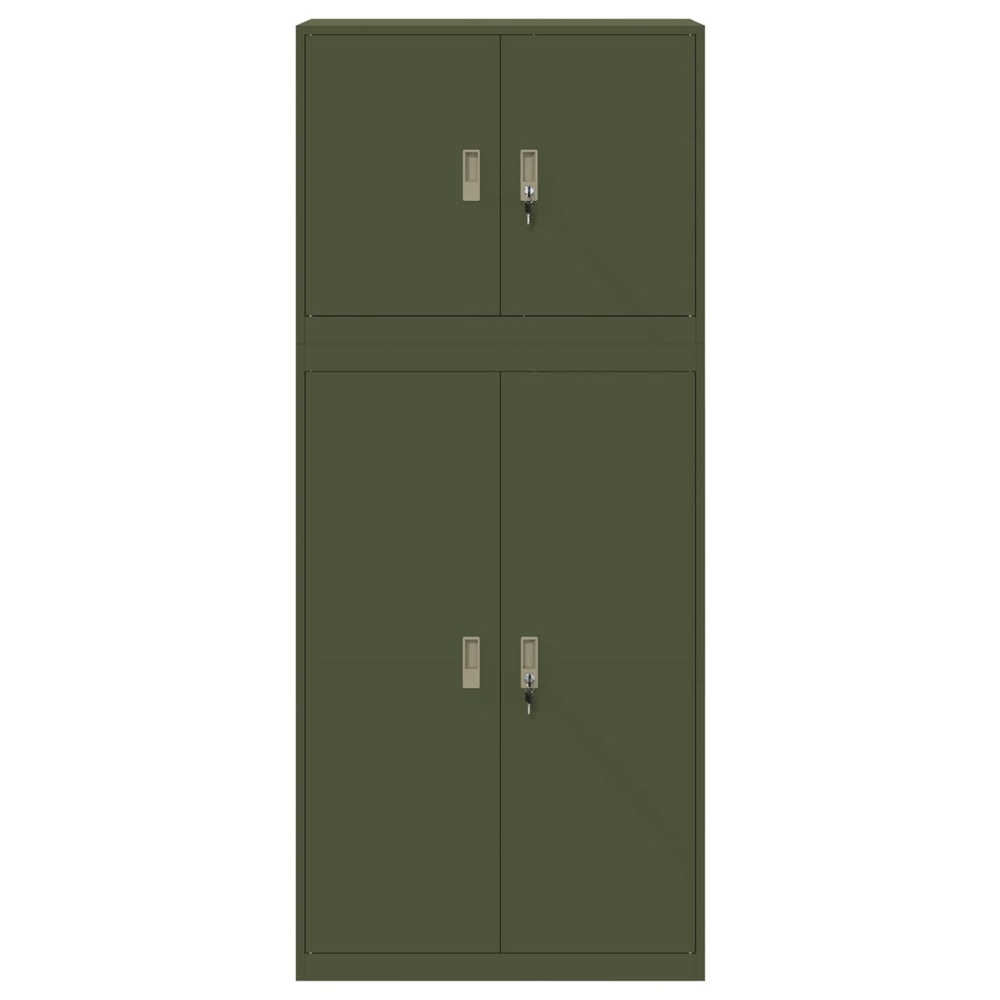 vidaXL Storage Cabinet 2 pcs Olive Green 90 x 40 x 210 cm Steel