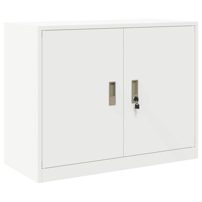 vidaXL Storage Cabinet 2 pcs White 90 x 40 x 210 cm Steel Lockable