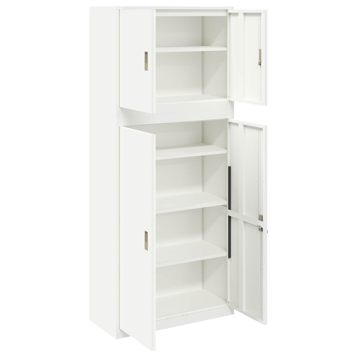 vidaXL Storage Cabinet 2 pcs White 90 x 40 x 210 cm Steel Lockable