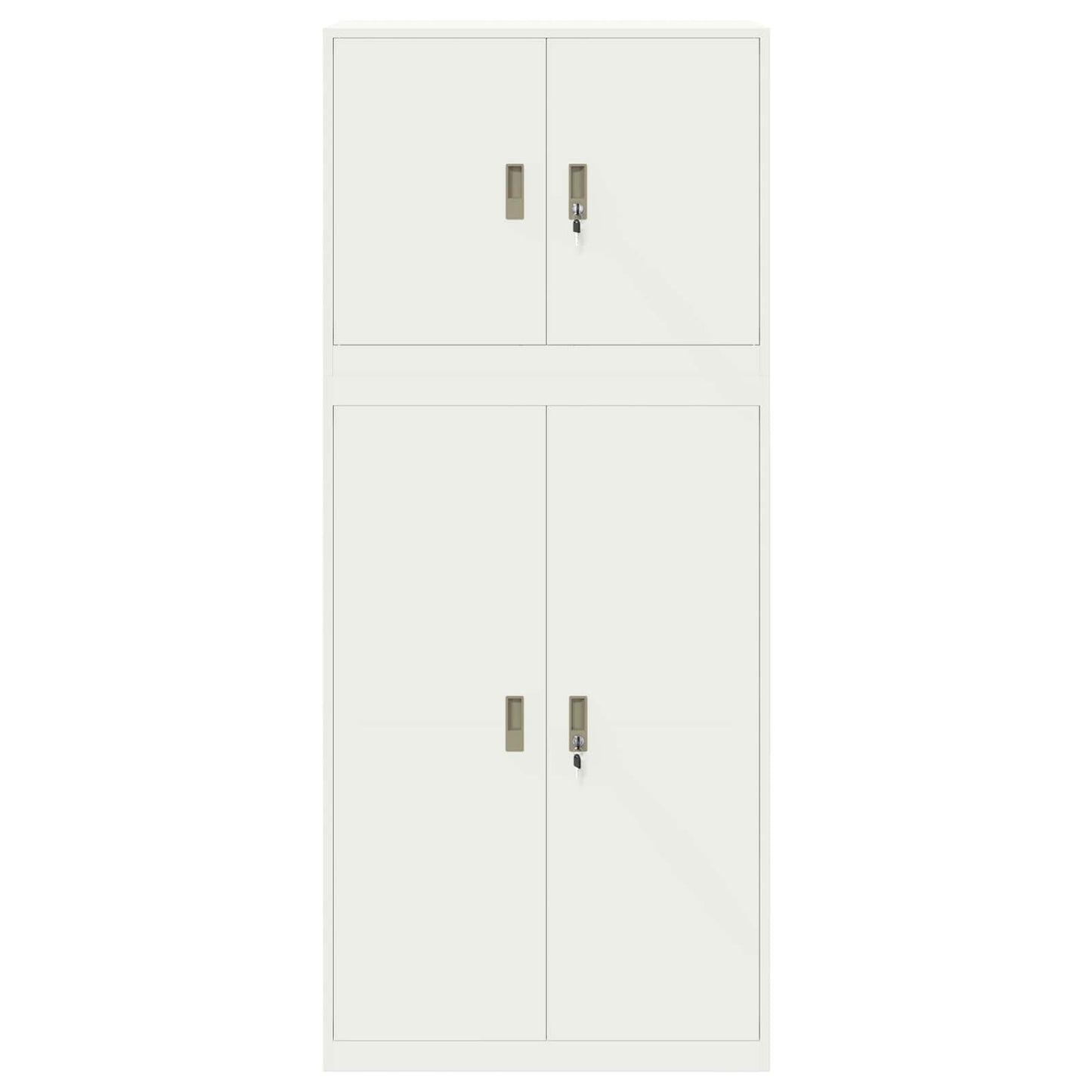 vidaXL Storage Cabinet 2 pcs White 90 x 40 x 210 cm Steel Lockable