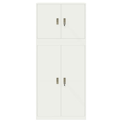 vidaXL Storage Cabinet 2 pcs White 90 x 40 x 210 cm Steel Lockable
