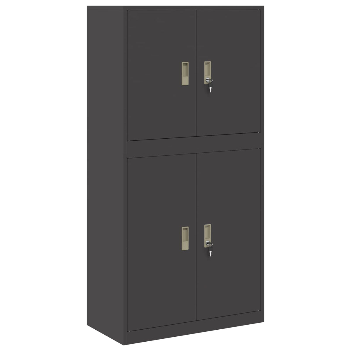 vidaXL Storage Cabinet 2 pcs Black 80 x 40 x 160 cm Steel Lockable