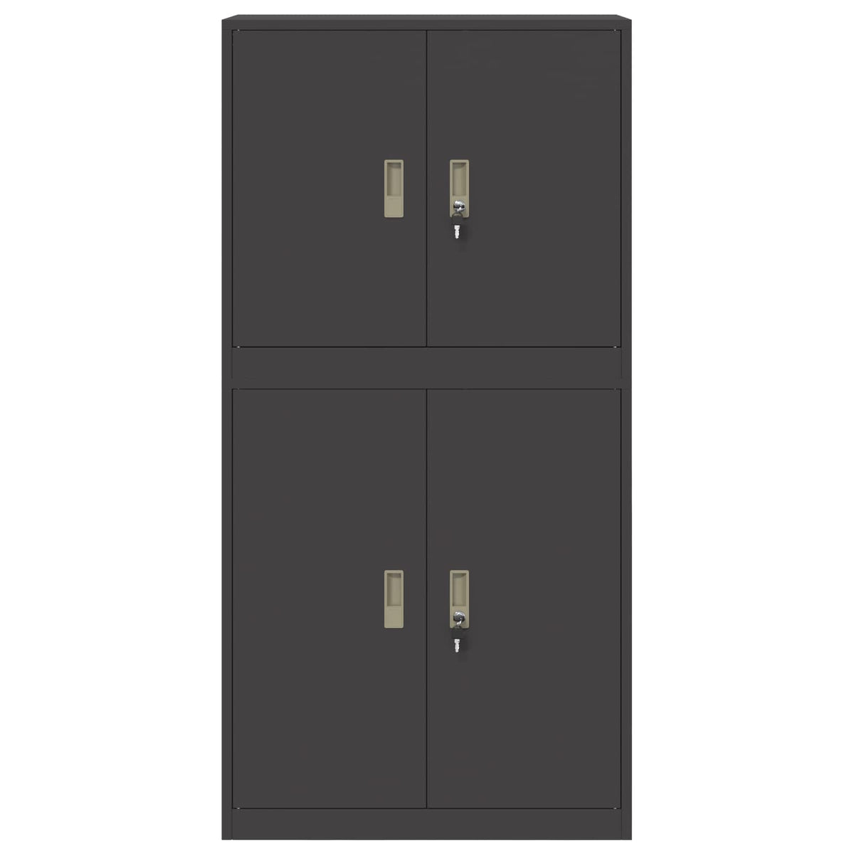 vidaXL Storage Cabinet 2 pcs Black 80 x 40 x 160 cm Steel Lockable