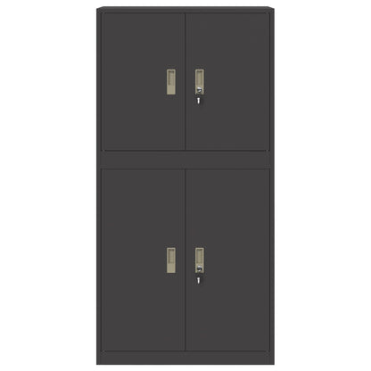 vidaXL Storage Cabinet 2 pcs Black 80 x 40 x 160 cm Steel Lockable