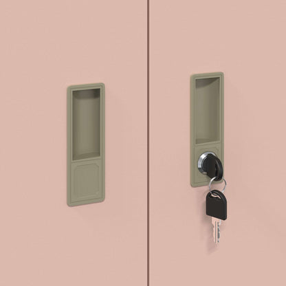 vidaXL Storage Cabinet 2 pcs Pink 80 x 40 x 160 cm Steel Lockable