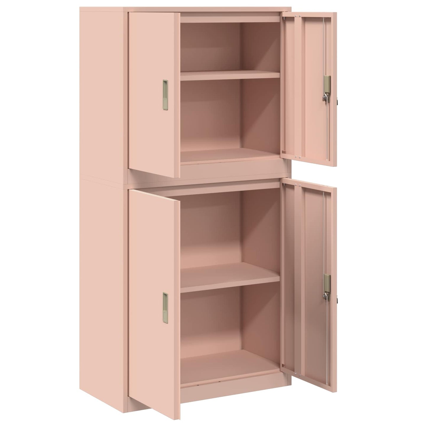 vidaXL Storage Cabinet 2 pcs Pink 80 x 40 x 160 cm Steel Lockable