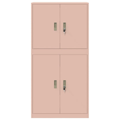 vidaXL Storage Cabinet 2 pcs Pink 80 x 40 x 160 cm Steel Lockable