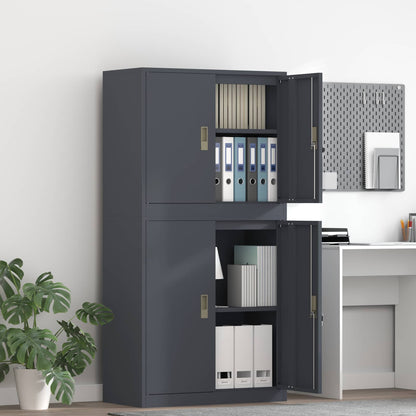 vidaXL Storage Cabinet 2 pcs Anthracite 80 x 40 x 160 cm Steel
