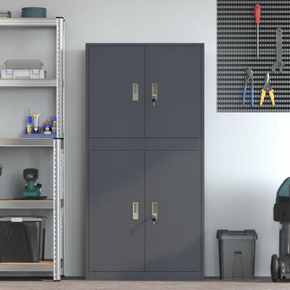 vidaXL Storage Cabinet 2 pcs Anthracite 80 x 40 x 160 cm Steel