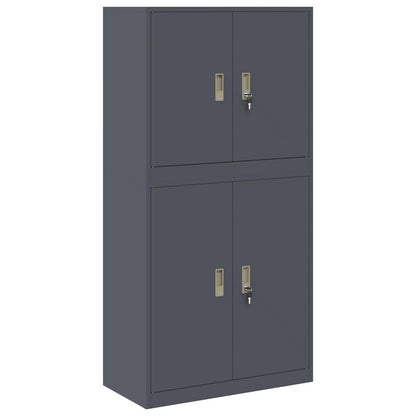 vidaXL Storage Cabinet 2 pcs Anthracite 80 x 40 x 160 cm Steel