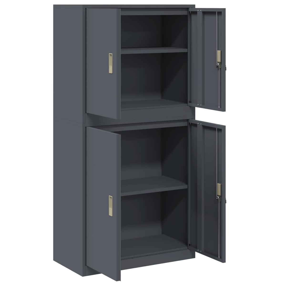 vidaXL Storage Cabinet 2 pcs Anthracite 80 x 40 x 160 cm Steel