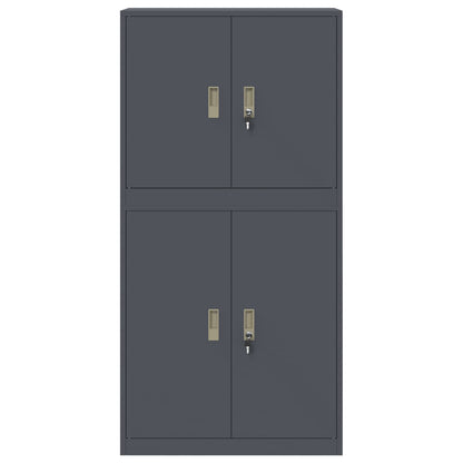 vidaXL Storage Cabinet 2 pcs Anthracite 80 x 40 x 160 cm Steel