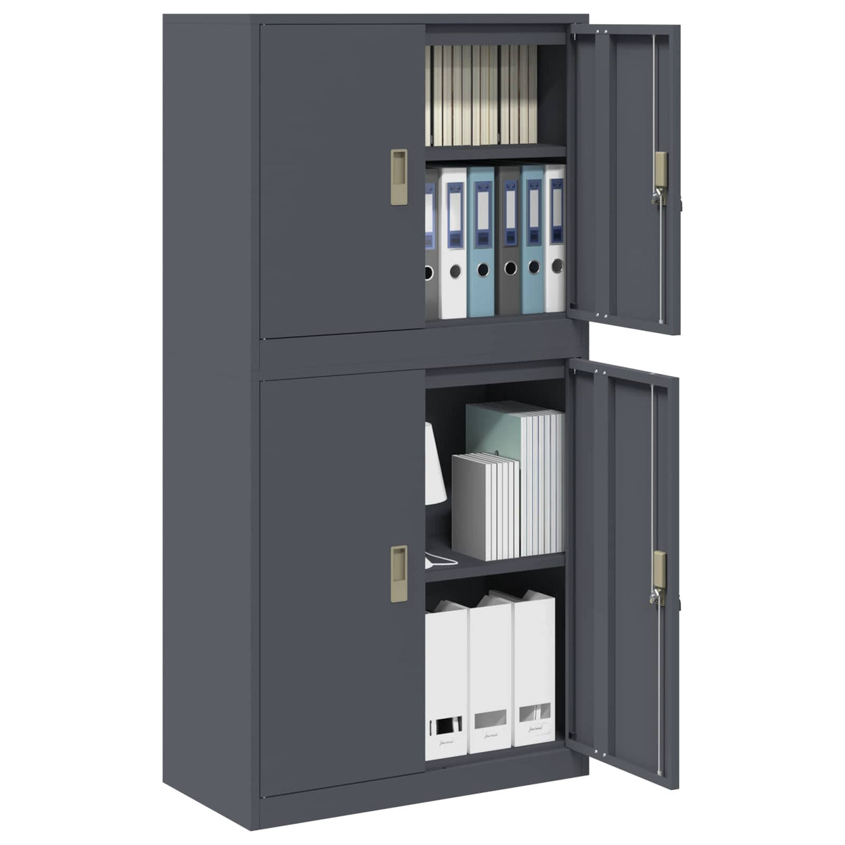 vidaXL Storage Cabinet 2 pcs Anthracite 80 x 40 x 160 cm Steel