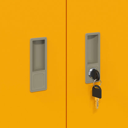 vidaXL Storage Cabinet 2 pcs Mustard Yellow 80 x 40 x 160 cm Steel