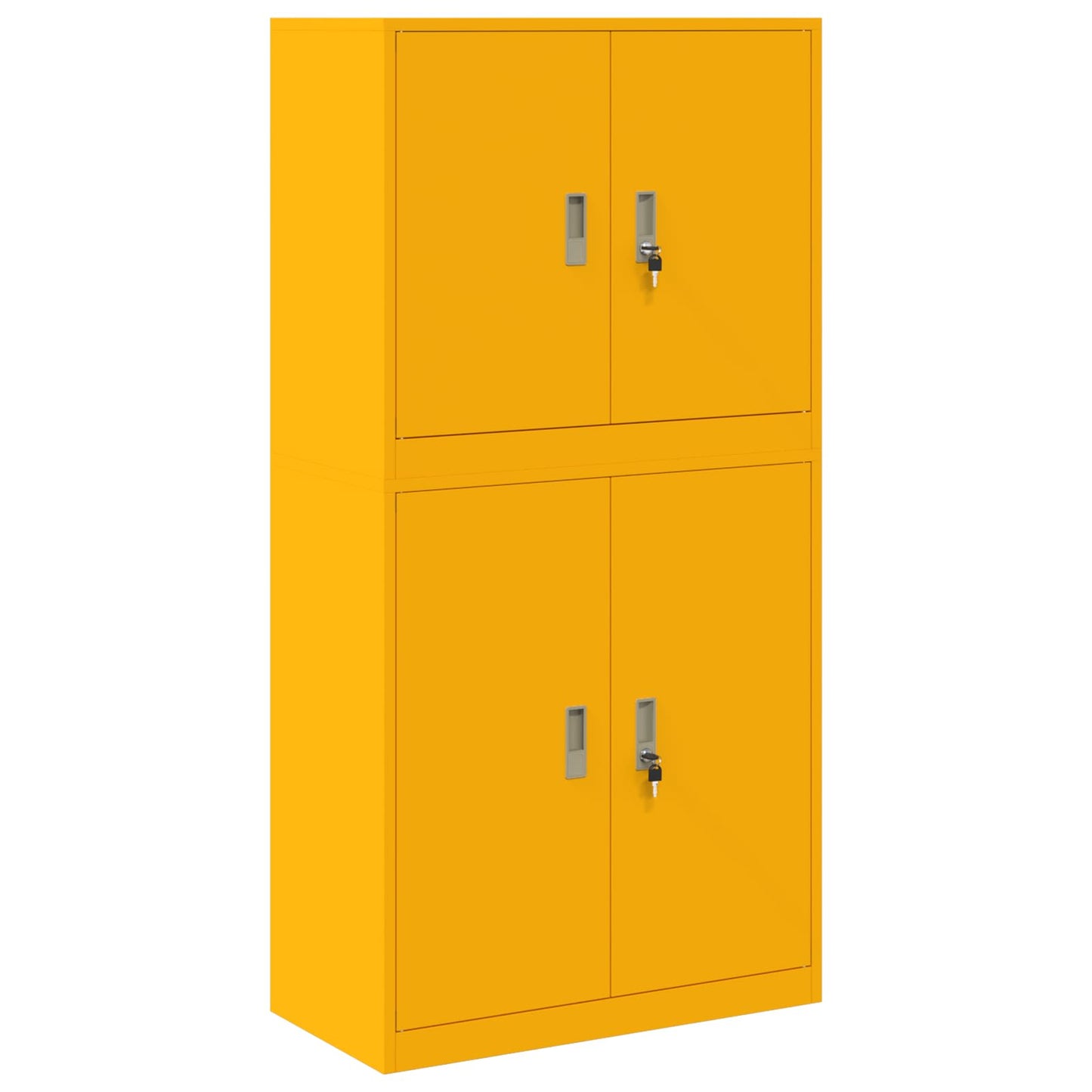 vidaXL Storage Cabinet 2 pcs Mustard Yellow 80 x 40 x 160 cm Steel