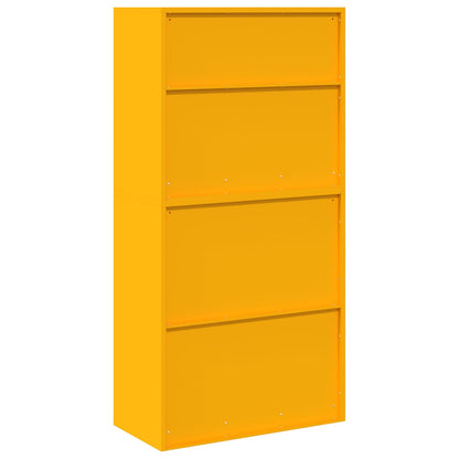 vidaXL Storage Cabinet 2 pcs Mustard Yellow 80 x 40 x 160 cm Steel
