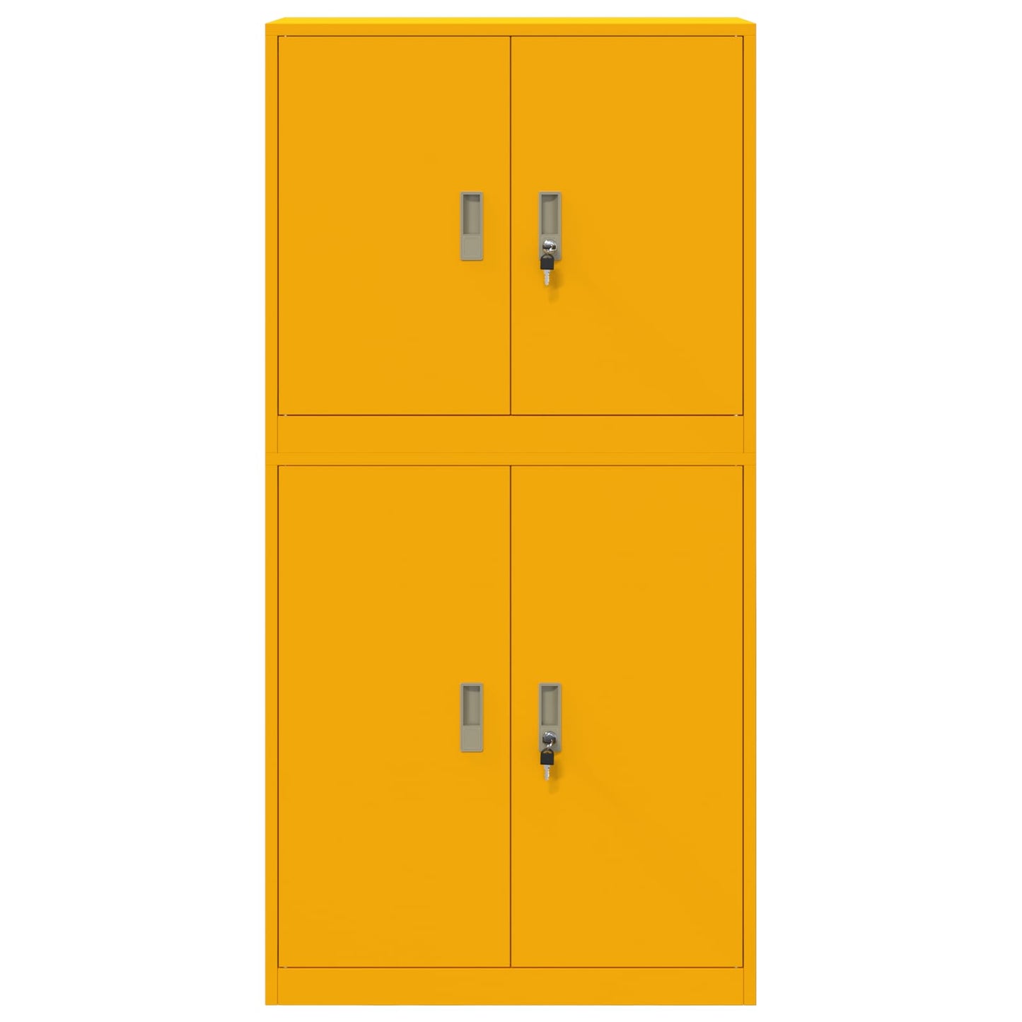 vidaXL Storage Cabinet 2 pcs Mustard Yellow 80 x 40 x 160 cm Steel