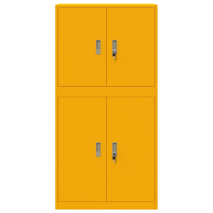 vidaXL Storage Cabinet 2 pcs Mustard Yellow 80 x 40 x 160 cm Steel