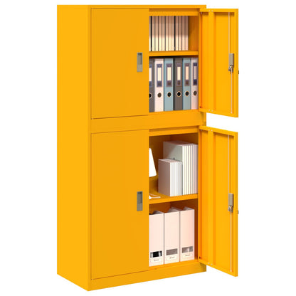 vidaXL Storage Cabinet 2 pcs Mustard Yellow 80 x 40 x 160 cm Steel