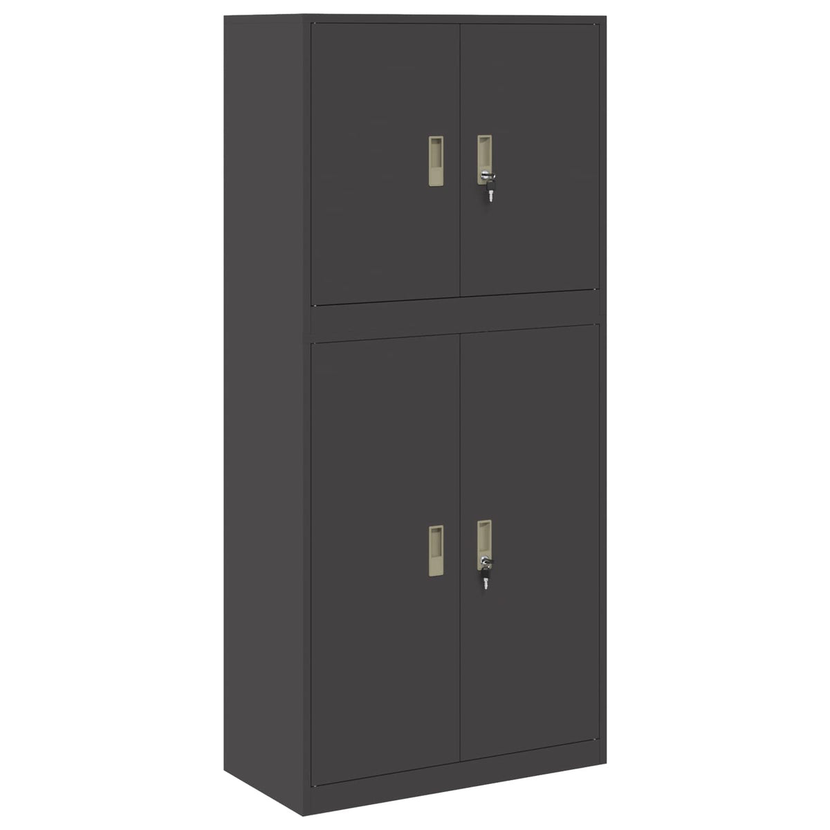 vidaXL Storage Cabinet 2 pcs Black 80 x 40 x 175 cm Steel Lockable