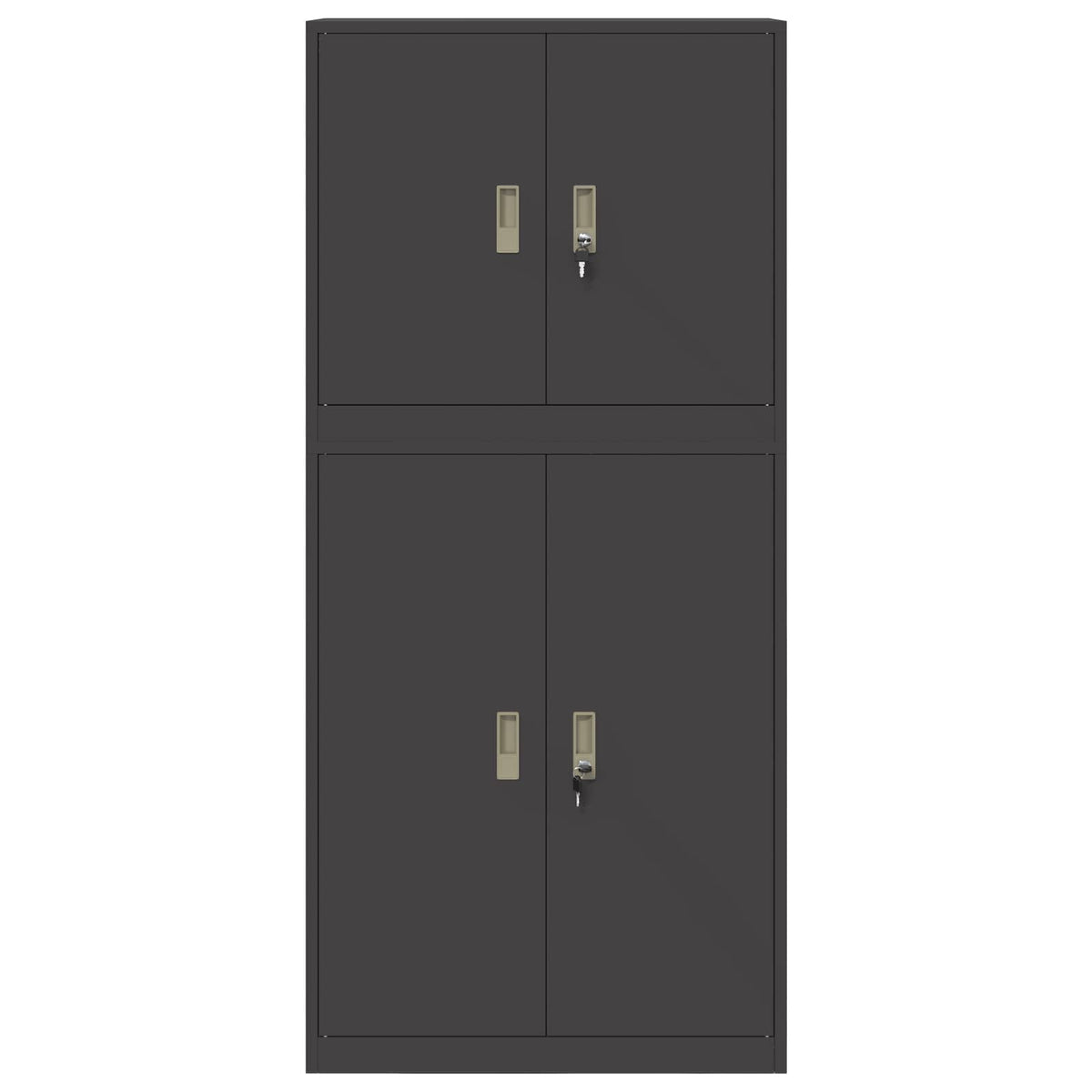 vidaXL Storage Cabinet 2 pcs Black 80 x 40 x 175 cm Steel Lockable