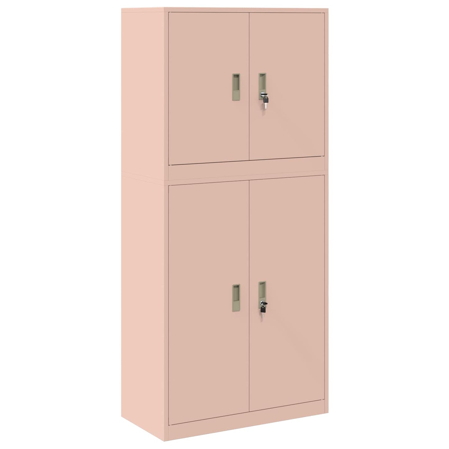 vidaXL Storage Cabinet 2 pcs Pink 80 x 40 x 175 cm Steel Lockable
