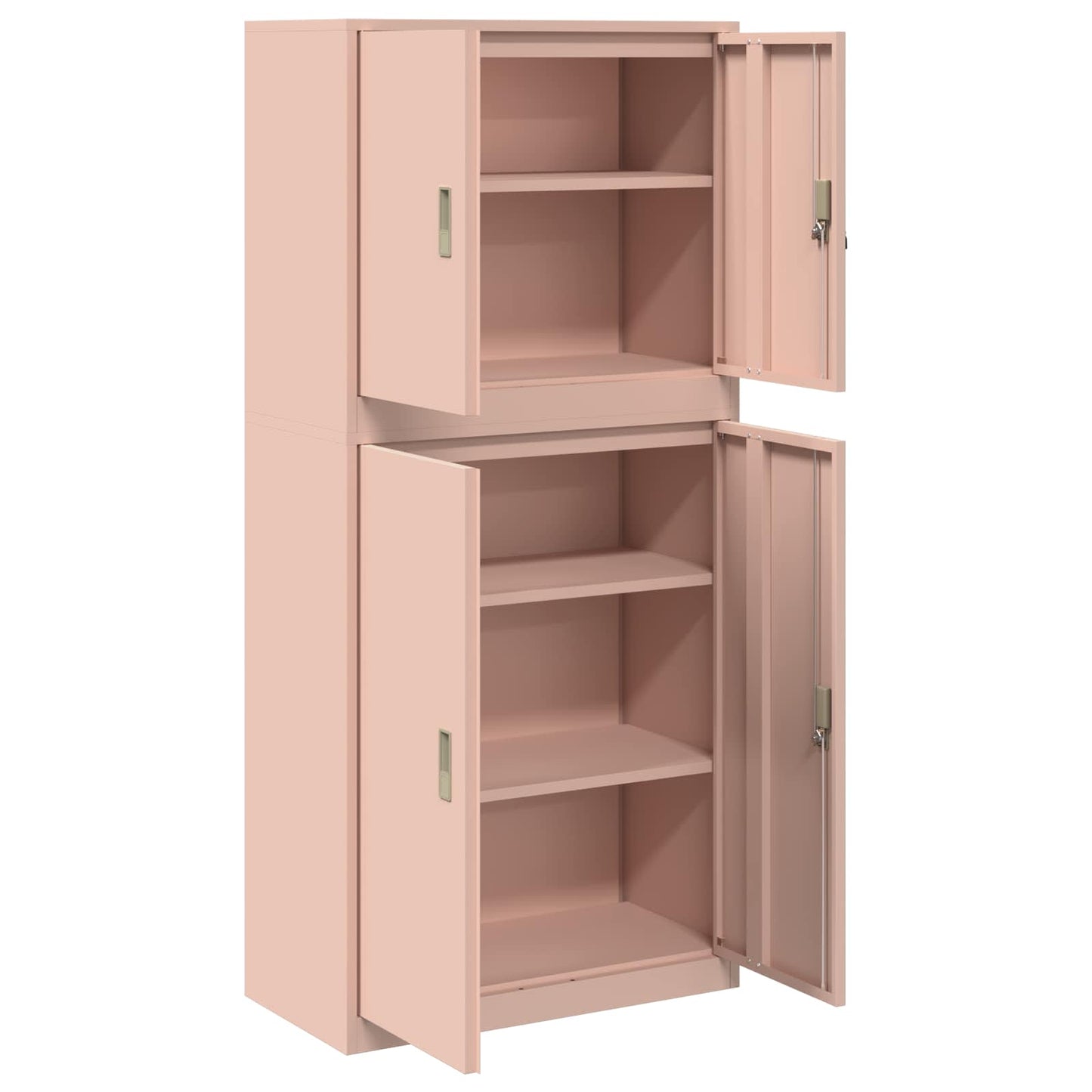 vidaXL Storage Cabinet 2 pcs Pink 80 x 40 x 175 cm Steel Lockable