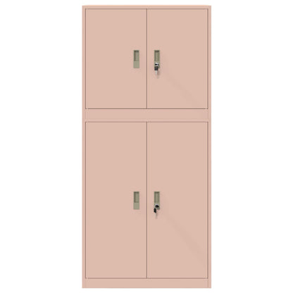 vidaXL Storage Cabinet 2 pcs Pink 80 x 40 x 175 cm Steel Lockable
