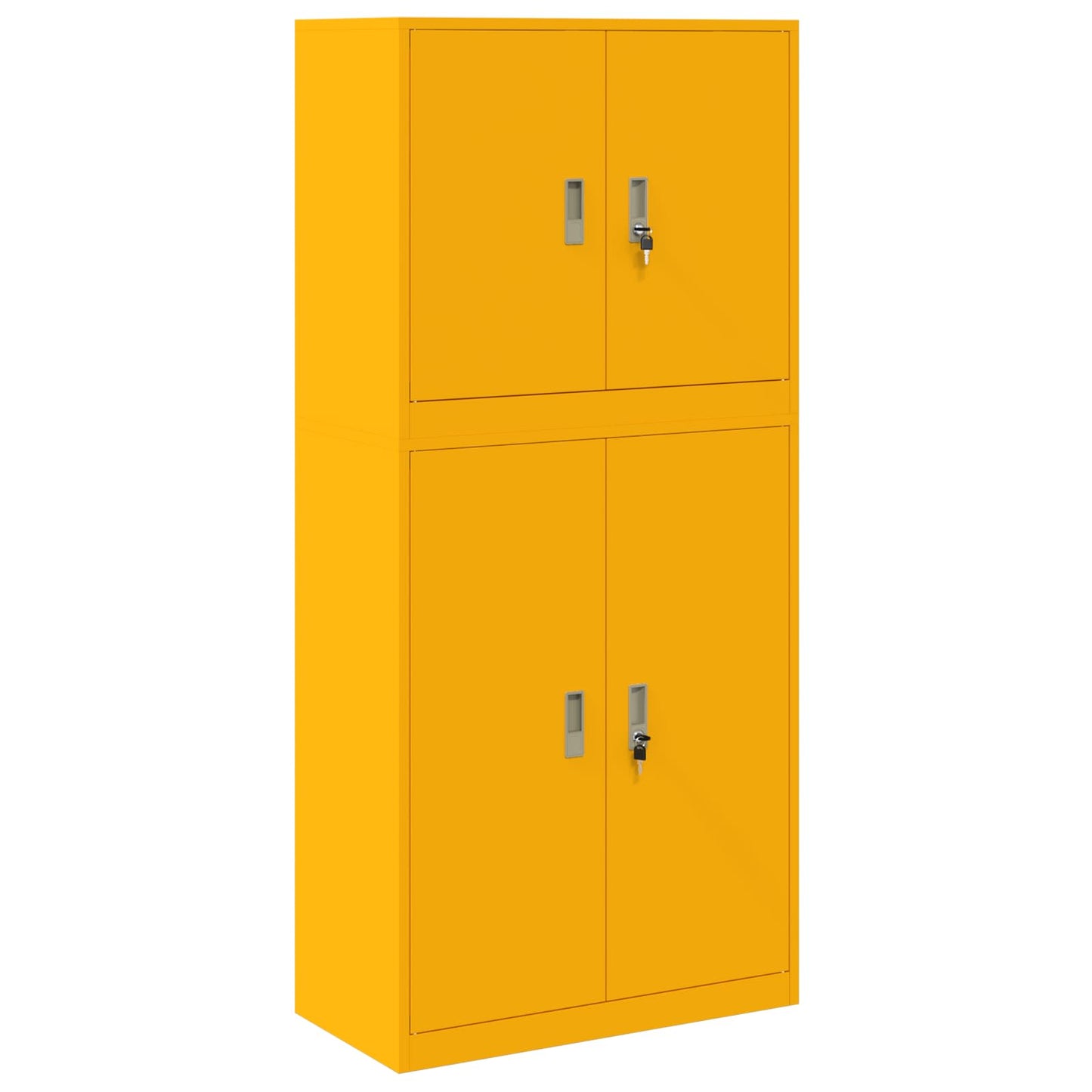 vidaXL Storage Cabinet 2 pcs Mustard Yellow 80 x 40 x 175 cm Steel