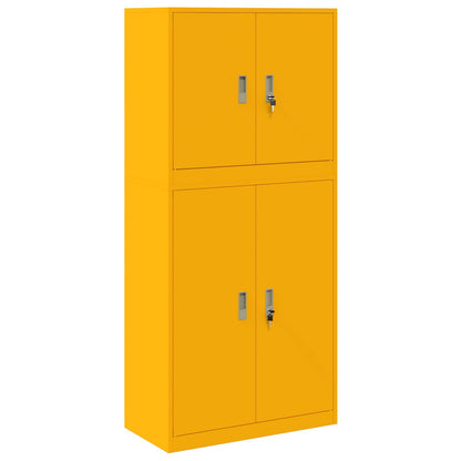 vidaXL Storage Cabinet 2 pcs Mustard Yellow 80 x 40 x 175 cm Steel