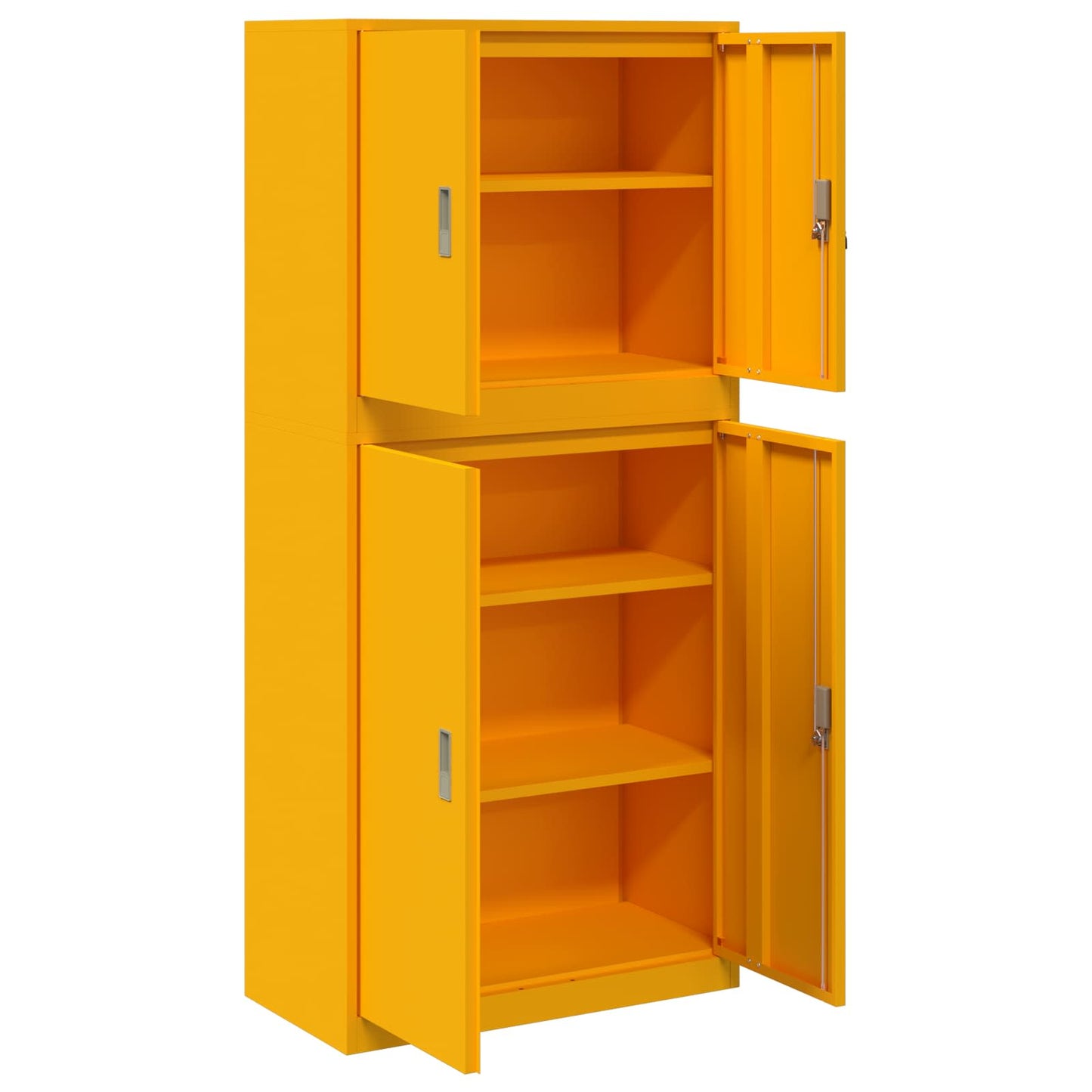vidaXL Storage Cabinet 2 pcs Mustard Yellow 80 x 40 x 175 cm Steel