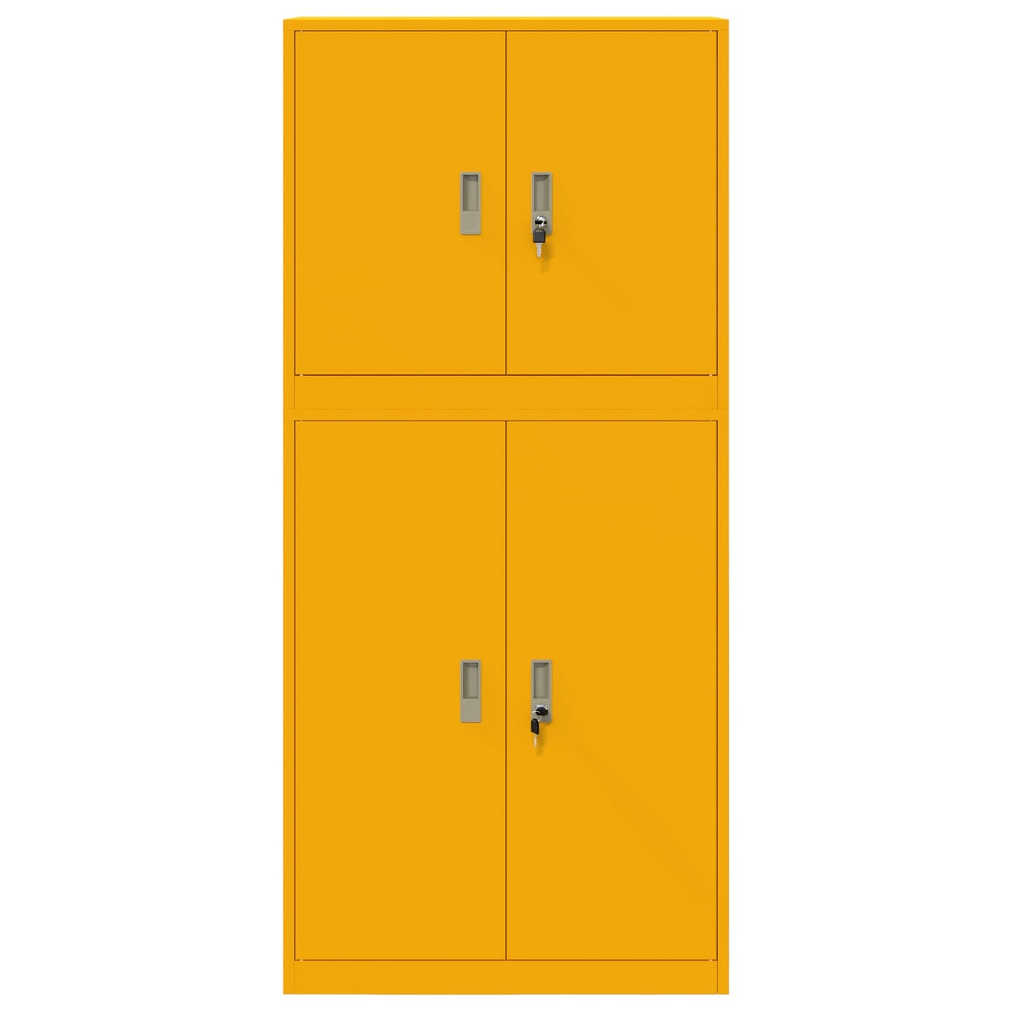 vidaXL Storage Cabinet 2 pcs Mustard Yellow 80 x 40 x 175 cm Steel