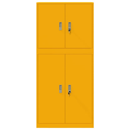 vidaXL Storage Cabinet 2 pcs Mustard Yellow 80 x 40 x 175 cm Steel
