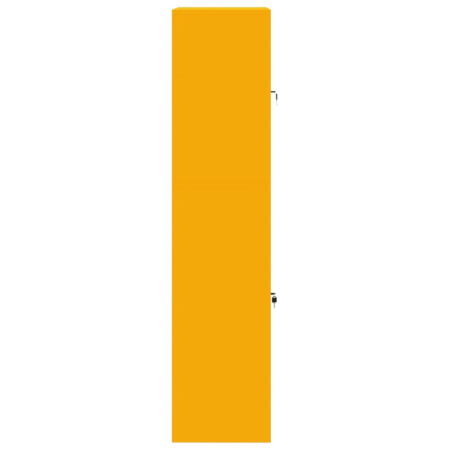 vidaXL Storage Cabinet 2 pcs Mustard Yellow 80 x 40 x 175 cm Steel