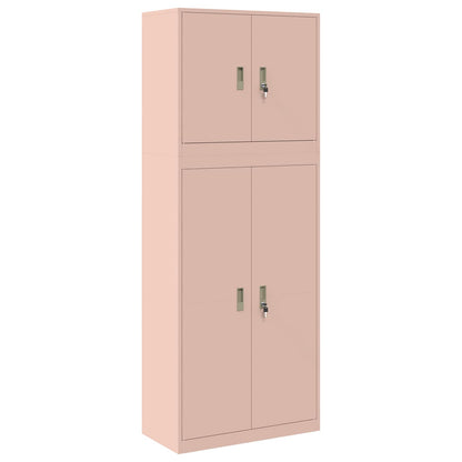 vidaXL Storage Cabinet 2 pcs Pink 80 x 40 x 210 cm Steel Lockable